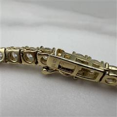 10K PLATED STERLING SILVER TENNIS CHAIN W/ LAB GROWN DIAMONDS 44.9G